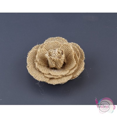 Linen flower, 8.5cm, 10pcs. Fashion items
