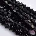 Γυάλινα κωνικά κρυσταλλάκια, μαύρα, 3mm, ~130τμχ. 3mm
