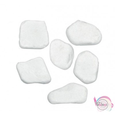 Πέτρες βότσαλο λευκές, ακανόνιστες για διακόσμηση, ~6-8cm, 2τμχ. Μεταλλικά γούρια