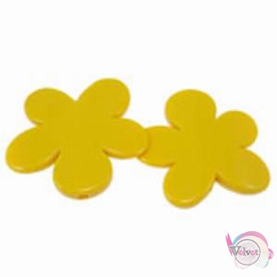 Λουλούδια ακρυλικά περαστά, κίτρινα, 46mm, 10τμχ. Ακρυλικές χάντρες