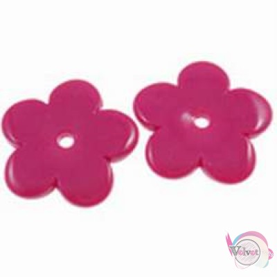 Λουλούδια ακρυλικά, ροζ-φούξια, 25mm, 25τμχ  Ακρυλικές χάντρες