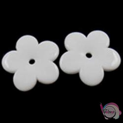 Λουλούδια ακρυλικά, λευκά, 25mm, 25τμχ Ακρυλικές χάντρες