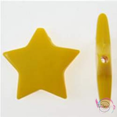 Ακρυλικές χάντρες, αστέρια, κίτρινο, 29mm,  25τμχ. Ακρυλικές χάντρες