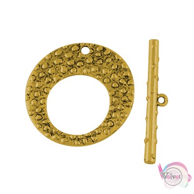 Διακοσμητικό Κούμπωμα, κύκλος, χρυσό, 47mm,  2 σέτ Κουμπώματα διακοσμητικά