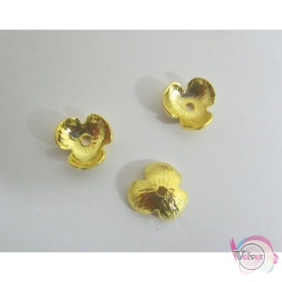 Kαπελάκια για χάντρες, χρυσά, 10mm, 50τμχ. Διακοσμητικά καπελάκια