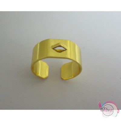 Βάση- δαχτυλίδι με κρικάκι, χρυσό, ~18mm, 5τμχ. Δαχτυλίδια