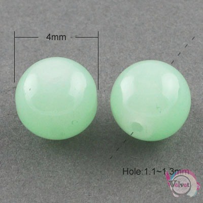 Γυάλινες χάντρες Jade Look, πράσινο απαλό, 4mm, ~200τμχ Jade Look