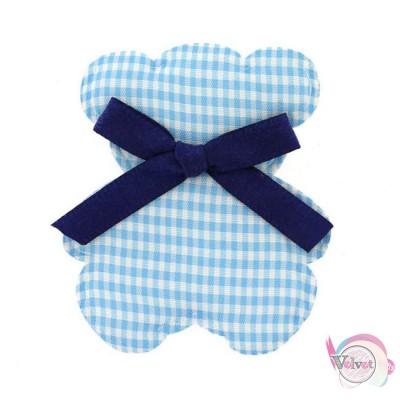 Fabric bear, light blue, 55x47mm, 10pcs Fashion items