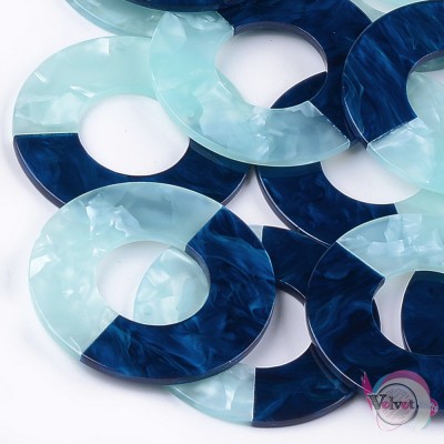 Plexiglass, κρεμαστό, κρίκος, τιρκουάζ-μπλε, 45mm, 2τμχ Στοιχεία από plexiglass
