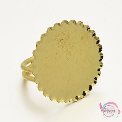 Bάση δαχτυλιδιού για υγρό γυαλί, χρυσό, 25mm,   3τμχ. Δαχτυλίδια