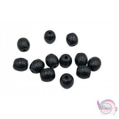 Χάντρες για μπεγλέρι-κομπολόι, μαύρες, 13x12.5mm, 25τμχ. Χάντρες για κομπολόι