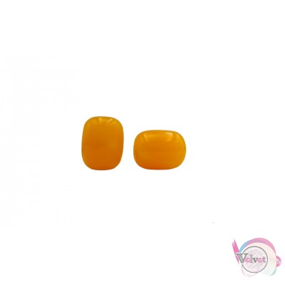 Χάντρες για μπεγλέρι-κομπολόι, πορτοκαλί-άσπρο,  12x16mm,   25τμχ. Χάντρες για κομπολόι