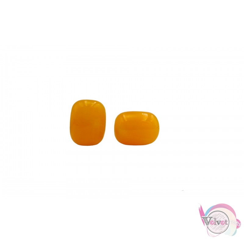 Χάντρες για μπεγλέρι-κομπολόι, πορτοκαλί-άσπρο,  12x16mm,   25τμχ. Χάντρες για κομπολόι
