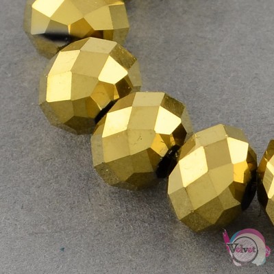 Κρύσταλλα τύπου Swarovski, χρυσά, 12mm, ~72τμχ 12mm