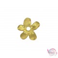 Μεταλλικό στοιχείο λουλούδι, χρυσό, 13mm, 30τμχ. Διακοσμητικά καπελάκια