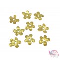 Μεταλλικό στοιχείο λουλούδι, χρυσό, 13mm, 30τμχ. Διακοσμητικά καπελάκια