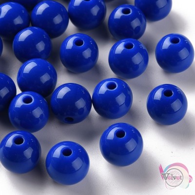 Ακρυλικές χάντρες, μπλε, 12mm,  100τμχ. Ακρυλικές χάντρες