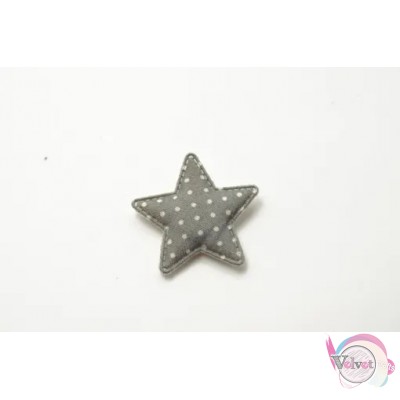 Star cloth, grey, 4.5cm, 5pcs. Fashion items