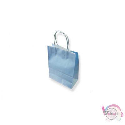Τσάντα χάρτινη με στριφτό χερούλι, γαλάζια, 21x13cm, 1τμχ. Σακούλες