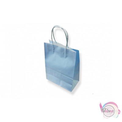 Τσάντα χάρτινη με στριφτό χερούλι, γαλάζια, 25x19cm, 1τμχ. Σακούλες