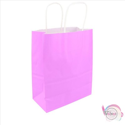 Τσάντα χάρτινη premium, με στριφτό χερούλι, μωβ, 26x12x33cm, 1τμχ. Σακούλες