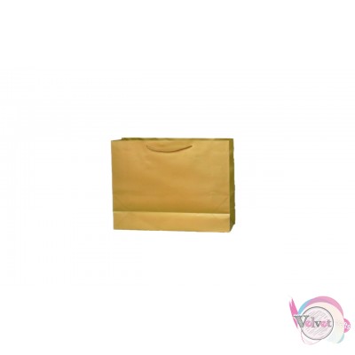 Τσάντα χοντρή πλαστικοποιημένη με χερούλι, χρυσή, 49x37cm, 1τμχ. Σακούλες