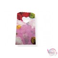 Σακουλάκια, ροζ με λουλούδια, 15cm, 50τμχ. Συσκευασίες