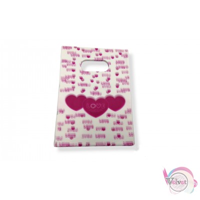 Σακουλάκια, με καρδούλες "love", ροζ, 18x13cm, 100τμχ Σακούλες