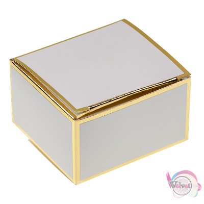 Kουτάκι χάρτινο, χρυσό-λευκό, 6x5.5cm, 1τμχ. Κουτιά 