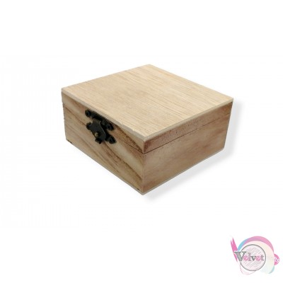 Ξύλινο κουτάκι, τετράγωνο, 8cm, 1τμχ Κουτιά 