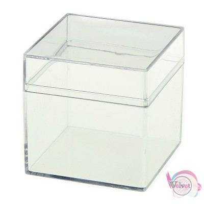 Κουτί plexiglass, διάφανο, 6x6cm, 1τμχ. Κουτιά 