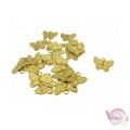 Μεταλλικό στοιχείο πεταλούδα, κρεμαστό, χρυσό, 17.5mm,  20τμχ. Ζωάκια