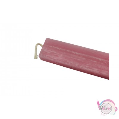 Ξυστό αρωματικό κερί με τρύπα 8mm, ροζ, πλακέ,  20cm, 1τμχ. Αρωματικές λαμπάδες