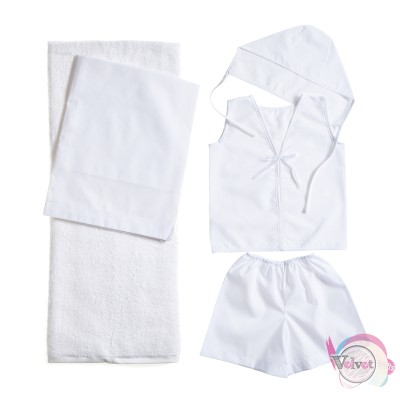 Baptism cloth for boy, white, 1set  Textile materials