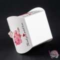 Κουτάκι δώρου με σχέδιο φλαμίνγκο, "thank you with love", λευκό, 7.2cm, 10τμχ. Συσκευασίες