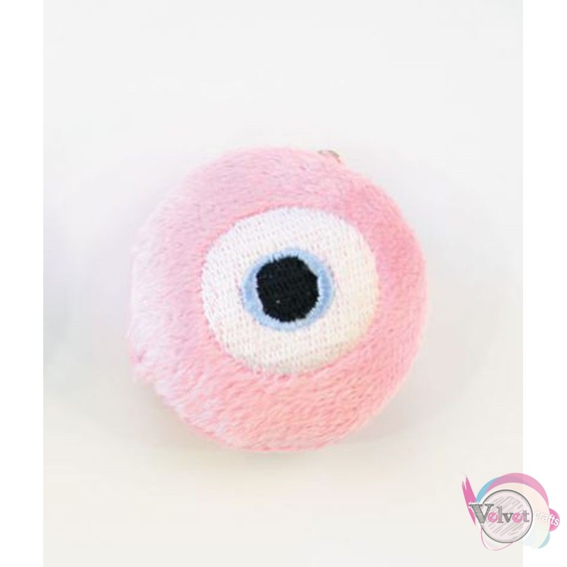 Μάτι πάνινο με κρικάκι, ροζ, 8x3cm, 1τμχ. Fashion items