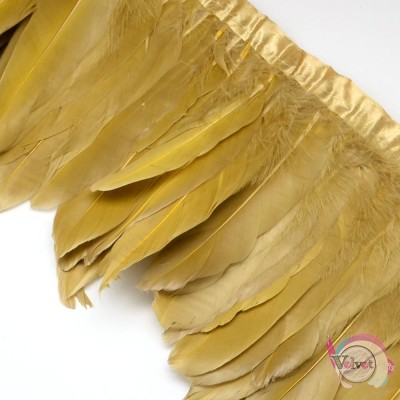 Τρέσα, φτερά χήνας, χρυσό, 100~180mm, ~1μέτρο Fashion items