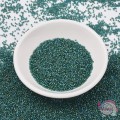 Χάντρες, MIYUKI® delica beads, πράσινο ιριδίζον, 11/0, 5gr. Miyuki Delica