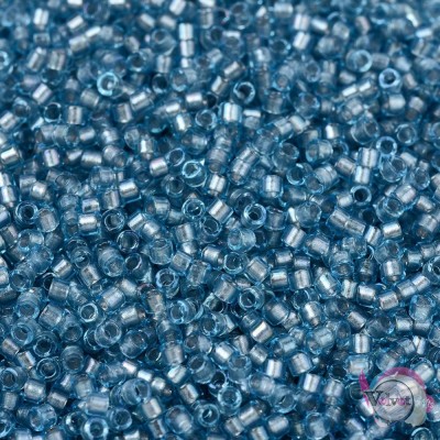 Χάντρες, MIYUKI® delica beads, μπλέ-γκρί crystal, 11/0, 5gr. Miyuki Delica