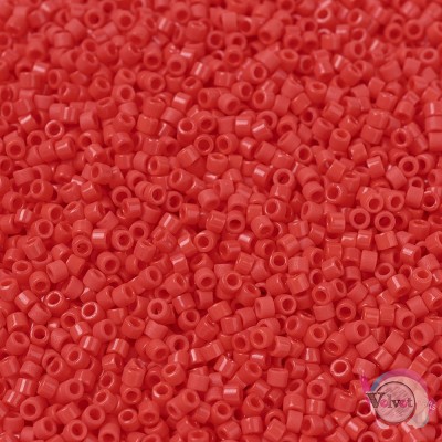Χάντρες, MIYUKI® Delica Beads,  Vermillion κόκκινο, 11/0, 5gr. Miyuki Delica