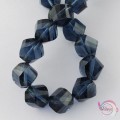 Γυάλινα κρυσταλλάκια, πολυγωνικά, μπλε-γκρι, 8mm, ~72τμχ Διάφορες
