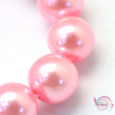 Γυάλινες πέρλες, ροζ, 10mm, ~85τμχ. Γυάλινες Πέρλες