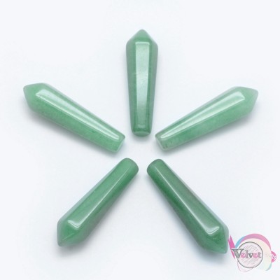 Φυσική πράσινη Αβεντουρίνη, χωρίς τρύπα, 30.5mm, 2τμχ Αβεντουρίνη