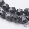 Φυσικός μαύρος Λαμπραντορίτης, πολυγωνικός, 10mm, ~38τμχ Λαμπραντορίτης