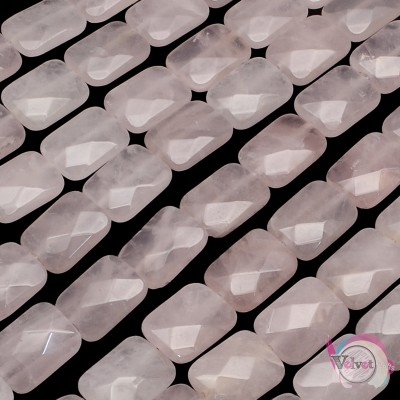 Χάντρες ροζ Χαλαζία, ορθογώνιο, 16mm, ~13τμχ. Χαλαζίας