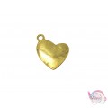 Μεταλλικό στοιχείο καρδιά, κρεμαστό, χρυσό, 18mm, 10τμχ. Καρδιές