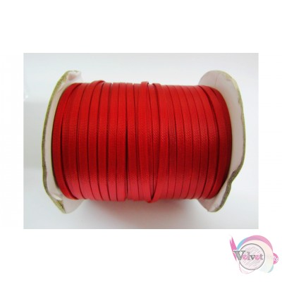 Κορδόνι snake cord, πλακέ, κόκκινο σκούρο, 4mm, 10 μέτρα Κορδόνια φίδι