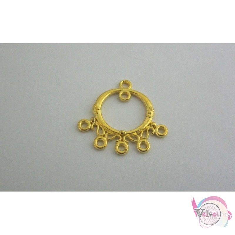 Εξάρτημα για σκουλαρίκια ή μοτίφ, χρυσό, 26x25mm,  10τμχ. Σκουλαρίκια