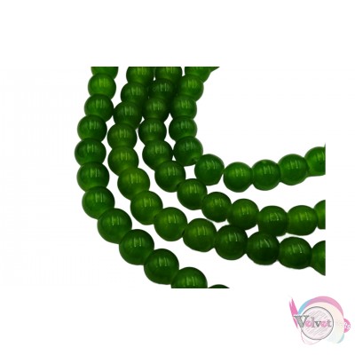 Γυάλινες Jade Look, πράσινο,  8mm,      100τμχ Διάφορες