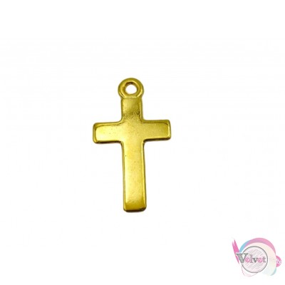 Μεταλλικός σταυρός, κρεμαστός, χρυσό, 25mm, 20τμχ. Σταυροί
